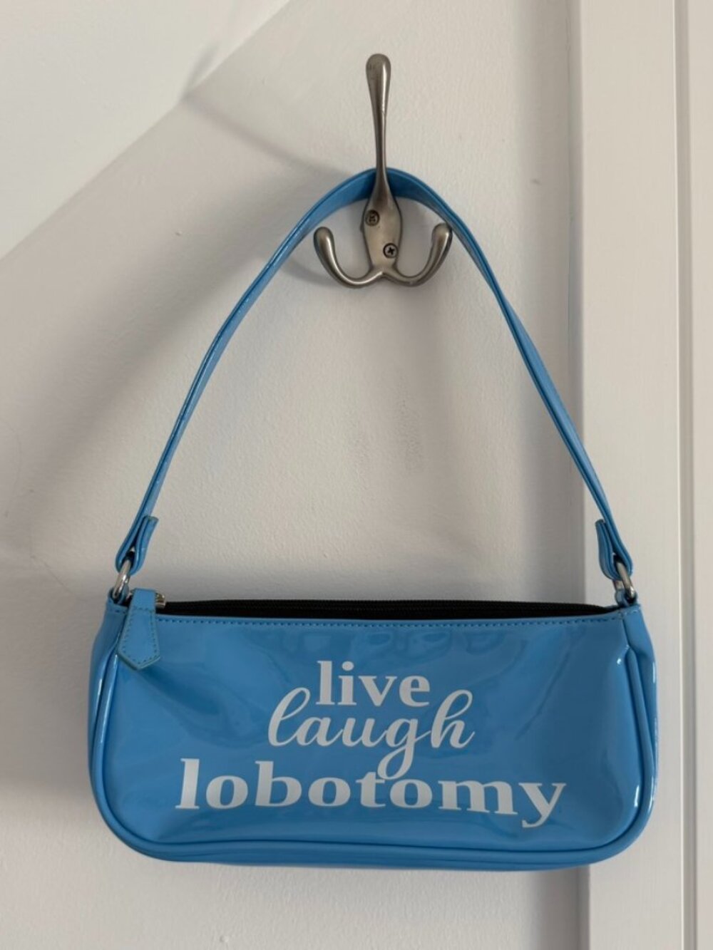25FNYC 'Live Laugh Lobotomy' Purse Baby Blue
